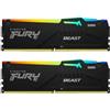 KINGSTON MODULI DI MEMORIA - FURY Beast Black RGB XMP 16GB Kit da 2 - KF556C40BBAK2-16
