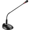 PROEL PA BMG2 - Microfono professionale da tavolo con base microfonica per chiese, conferenze, annunci con anello luminoso, interruttore on/off., Nero (PA BMG2)
