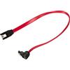 Ewent Cavo SATA III, Velocità 6Gbits con Clips in metallo, SATA L-Type angolare 90°, Rosso, 0.3 m