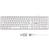 Bluestork Tastiera francese AZERTY cablata per Mac - Tastiera Mac cablata in Alluminio, tasti concavi e silenziosi, 13 Raccorsi multimediali, adattatore USB/USB-C - NOVITÀ 2022 (bianco)