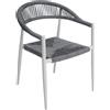 Moia Greenwood Poltrona Milano Alluminio Bianco con Corda Paglia Grigia