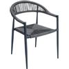 Moia Greenwood Poltrona Milano Alluminio con Corda Grigio Antracite