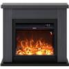 SINED Mpc Camino Asciano Caminetto Da Terra Con Cornice e Bruciatore Elettrico Da 1500w Grigio