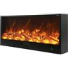 SINED Caminetto Vulture Caminetto Elettrico Da Incasso Lungo 150 Cm 1500w Nero