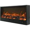 SINED Caminetto Ispica Caminetto Elettrico Da Incasso Lungo 108 Cm Da 1500w Nero