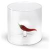 WD LifeStyle Bicchiere Vetro Borosilicato Cc 250 ml Decoro Peperoncino
