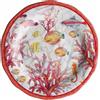 Regalo Italiano Piatto Frutta Melamina Shell Ass. D 22 Cm H 2 Cm Rosso Blu 1 Pz