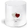 WD LifeStyle Bicchiere Vetro Borosilicato Cc 250 ml Decoro Cuore
