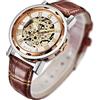 GuTe Mechanical Steampunk - Orologio da polso-gioiello, con avvolgimento meccanico manuale, motivo: scheletro, cassa di colore: Rosa/Oro