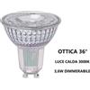 Bot Lighting S.r.l. Gu10 Lampadina Faretto in Vetro a led 3,6w Ottica 36° Dimmerabile 3000k bot