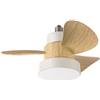 Perenz Srl Lampadina led e27 Ventilatore Bianco/pale Effetto Legno Chiaro con Telecomando
