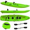 Big Mama Kayak Canoa da mare e lago 3 posti modelli GIL FAMILY, inclusi 2 sedili e 2 pagaie e ruote di trasporto col. verde