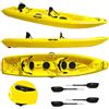 Big Mama Kayak kayak da mare e lago 3 posti modelli GIL FAMILY, inclusi 2 sedili e 2 pagaie e ruote di trasporto col. GIALLO