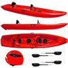 Big Mama Kayak kayak da mare e lago 3 posti modelli GIL FAMILY, inclusi 2 sedili e 2 pagaie e ruote di trasporto col. rosso