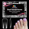 EBANKU 600 PCS Unghie Finte Nail System Dual ToeNail Form, Riutilizzabili Pedi Dual Form Kit Lunghe Quadrate Nail Form Acrilico Tips Unghie con Scala Graduata per Unghie Strumenti