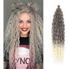 TAOYEMY Ocean Wave Crochet capello 22 Pollice 6 Pacchi Onda Profonda Intrecciato Estensioni Sintetiche Curly Crochet Per Le Donne Nere (T12#, 22 inch-6 PC)