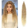 TAOYEMY Ocean Wave Crochet Capelli 16 Pollice 6 Pacchi Onda Profonda Intrecciato Capelli Estensioni Sintetiche Curly Crochet Capelli Per Le Donne Nere (T27/613, 16 inch-6 PC)