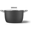 Smeg Casseruola antiaderente 2 manici con coperchio Ø 26 cm, nero