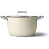 Smeg Pentola 2 manici con coperchio, 50's style, ø 26 cm, crema