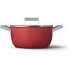 Smeg Casseruola 2 manici con coperchio, 50's style, ø 24 cm, rosso