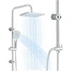 Cesinkin Sistema doccia senza rubinetto, set doccia senza rubinetto, in acciaio inox, con soffione doccia a pioggia da 29 x 19 cm, soffione doccia a pioggia e 3 funzioni, doccetta cromata