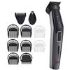 BaByliss MEN 11 in 1 in titanio carbonio per viso e corpo, kit di toelettatura multipla con rifinitore per naso e accessori per rasoio a lama