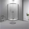 Auria Box Doccia Semicircolare 80 x 80 cm - Cabina Doccia in Cristallo Temperato 6mm, Trasparente e Scorrevole con Profilo Flat Cromato Adattabile - Facile da Installare e Pulire