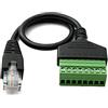 System-S Cavo LAN 30 cm RJ45 maschio a 8 pin terminal block adattatore in nero