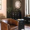 DEGHI Credenza 90x89h cm in metallo nero con 6 ante numerate e ruote - Orlando
