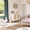 DEGHI Credenza 94x86h cm in legno bianco con 2 ante in paglia di Vienna - Mendoza