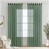 MIULEE Tende Voile Traspiranti Verde Scuro per interni, Tende con Passanti Minimaliste a Colori Puri in Finto Lino 2 Pezzi per Soggiorni e Camere da Letto,140×245cm