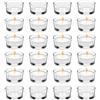 FRTAOOP 24 PCS Vasetti per Candele Votive, Portacandele in Vetro Trasparente Diametro 4,5 cm, per la Decorazione Della Tavola di Casa, per Matrimoni, Candele Decorative in Vetro