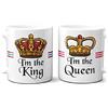 STAMPATEK Tazze di Coppia Lui e Lei, Re e Regina, Queen e King - Corone, Idee Regalo San Valentino, Anniversario, per Lui Lei, Colazione