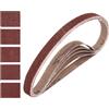 sourcing map Nastri abrasivi da 13 mm x 457 mm, 5 pezzi grana 60/80/120/180/240 in ossido di alluminio, per lavorazione del legno, lucidatura dei metalli, affilacoltelli