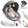 Ixdregan Operazione APP Sdraietta Neonati,Imbracatura a 5-Punti Migliorata Altalena Neonato Elettrica con 3 Timer,5 Velocità di Altalena,10 Musiche, Sdraietta Neonati Bluetooth Imbottita Morbida 0-9kg