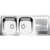 APELL SPA Lavello 2 vasche con gocciolatoio Apell Atmosfera 116x50 cm inox Destra