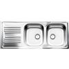 APELL SPA Lavello 2 vasche con gocciolatoio Apell Atmosfera 116x50 cm inox Sinistra
