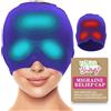 SOL Cuffia per alleviare l'emicrania, con gel rinfrescante, per alleviare il mal di testa e la tensione, riutilizzabile per caldo o freddo, maschera per emicrania, cappello indossabile per mal di testa,