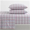 Nautica - Set completo di lenzuola, percalle di cotone, fresco e fresco, leggero e traspirante (Boating Tattersall rosso, completo)