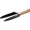Nirosta Coltello da cucina multiuso in acciaio inox, lama con rivestimento antiaderente, manico in acacia 100%FSC, coltello con custodia protettiva, lavare a mano, dimensione 24 cm, Linea Flow