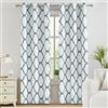 Melodieux Tende oscuranti oscuranti con occhielli per soggiorno, alla moda marocchina, 106 x 248 cm, bianco sporco, verde acqua polverosa (2 pannelli)