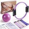 LIONSCOOL Set di anelli per Pilates (Voila) - Cerchio magico anti-deformazione da 36 cm con manici imbottiti, mini palla da 23 cm, fasce di resistenza in tessuto antiscivolo, guida e borsa