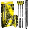 Harrows NX90 Set di freccette con punta in acciaio al tungsteno al 90% 21 g, 22 g, 23 g, 24 g, 25 g e 26 g - Include aste Midi Supergrip nere e alette Micron NX90 (23G)