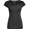 Salewa Puez Melange Dry W S/S Tee T-Shirt, black out melange, 46 Donna