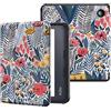 MoKo Cover per Kobo Libra Colour 7 Pollici 2024, Custodia Protettiva per Lettore Ebook in TPU Morbido Ultra Sottile Leggera con Funzione Auto Wake/Sleep, Fiorellino con Foglia Blu