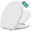 Meejee WC Ovale, Coperchio Water Bianco, Copriwater a Chiusura Rallentata, Copri WC Universale, Asse WC Facile da Montare, Coprivaso Famiglia