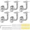 SUPAWAY Supporti per corrimano Scale supporto a parete Corrimano per supporto a parete Staffe per corrimano in acciaio inox per ringhiera in legno metallo,scale,corrimano,corridoio,Piegatura-6-Argento