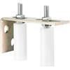 sourcing map 2 rulli guida per cancello scorrevole, in nylon, da 7,6 cm, montaggio con staffa posteriore a L, guida universale per cancello scorrevole, bianco