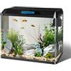 Nobleza - 54L Piccolo Acquario Completo con Illuminazione a LED e Sistema di Filtraggio Integrato, Nero, Vasche per Pesci