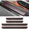 GTLM 4 Pezzi Battitacco Auto,Protezione Portiere Auto in Gomma Antigraffio per i Gradini della Porta,Universale Impermeabile Paracolpi Portiere Auto Accessori Auto (Nero/Rosso, Ampiezza 5CM)